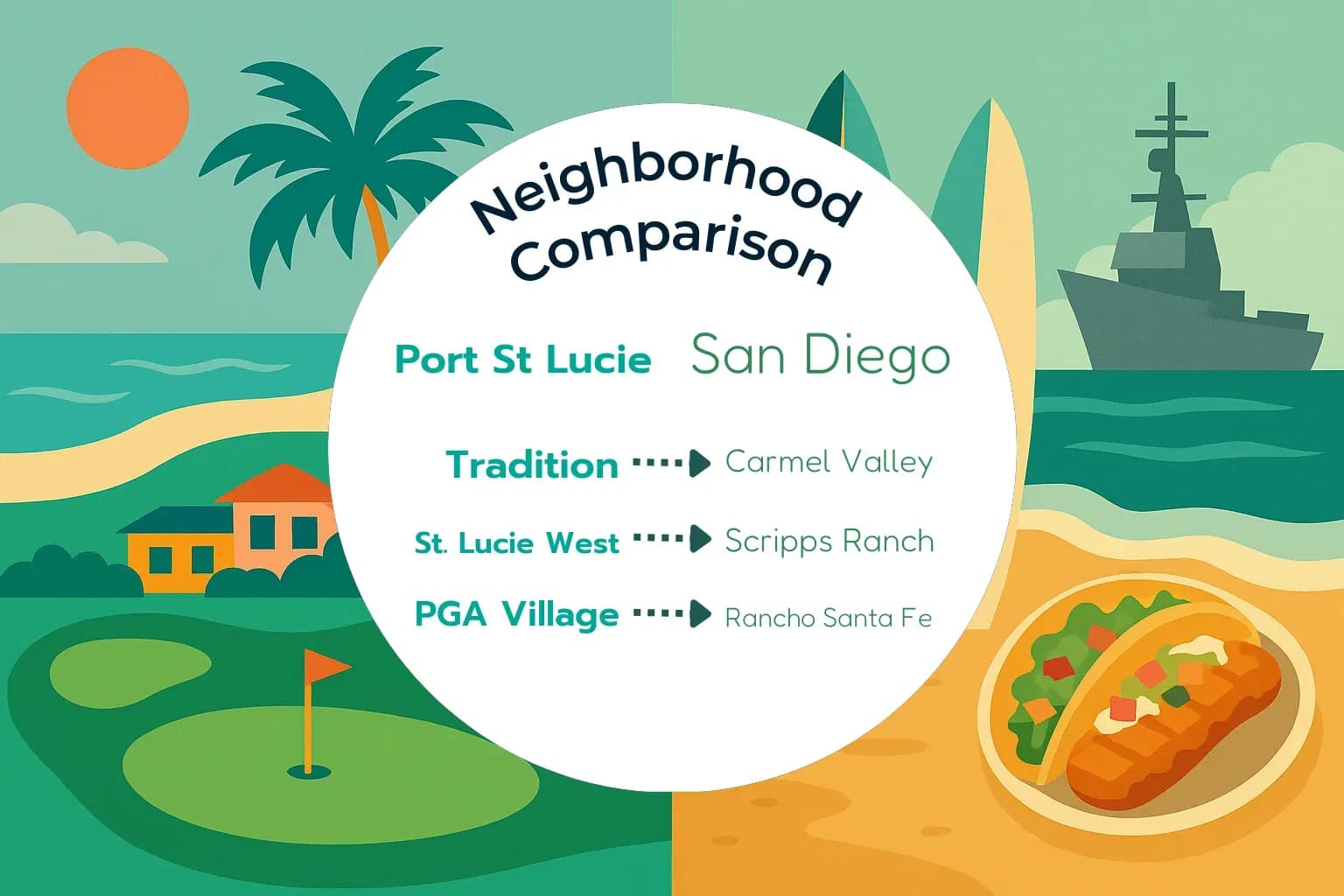 Port St. Lucie vs San Diego Neighborhood Comparison