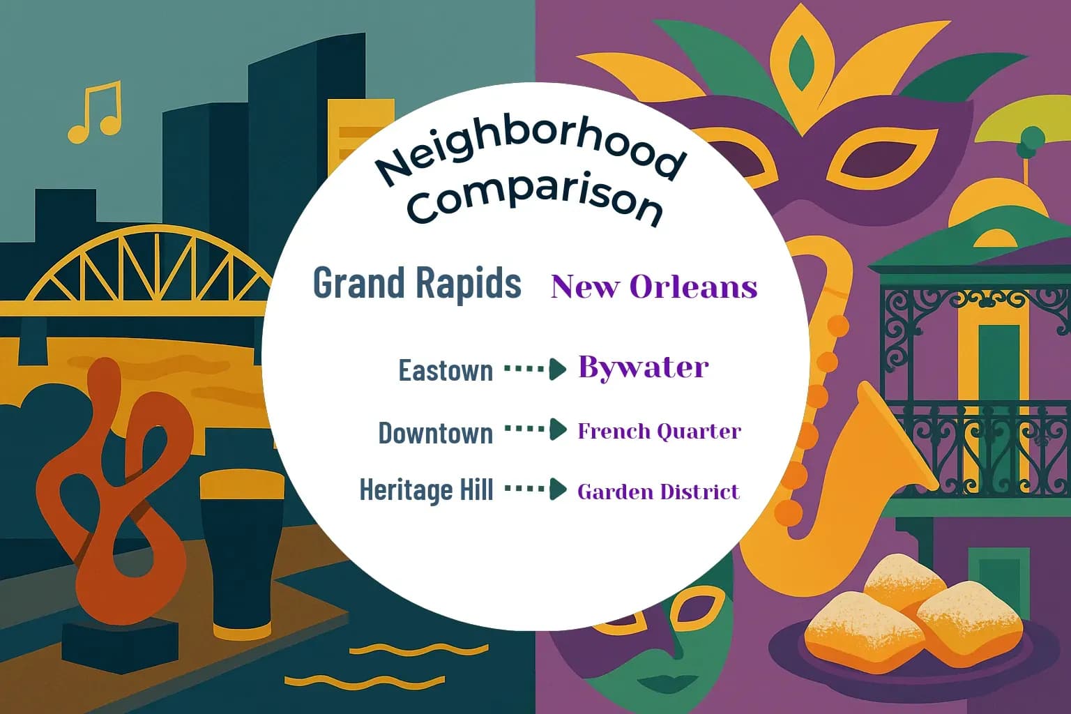 Grand Rapids vs New Orleans Neighborhood Comparison