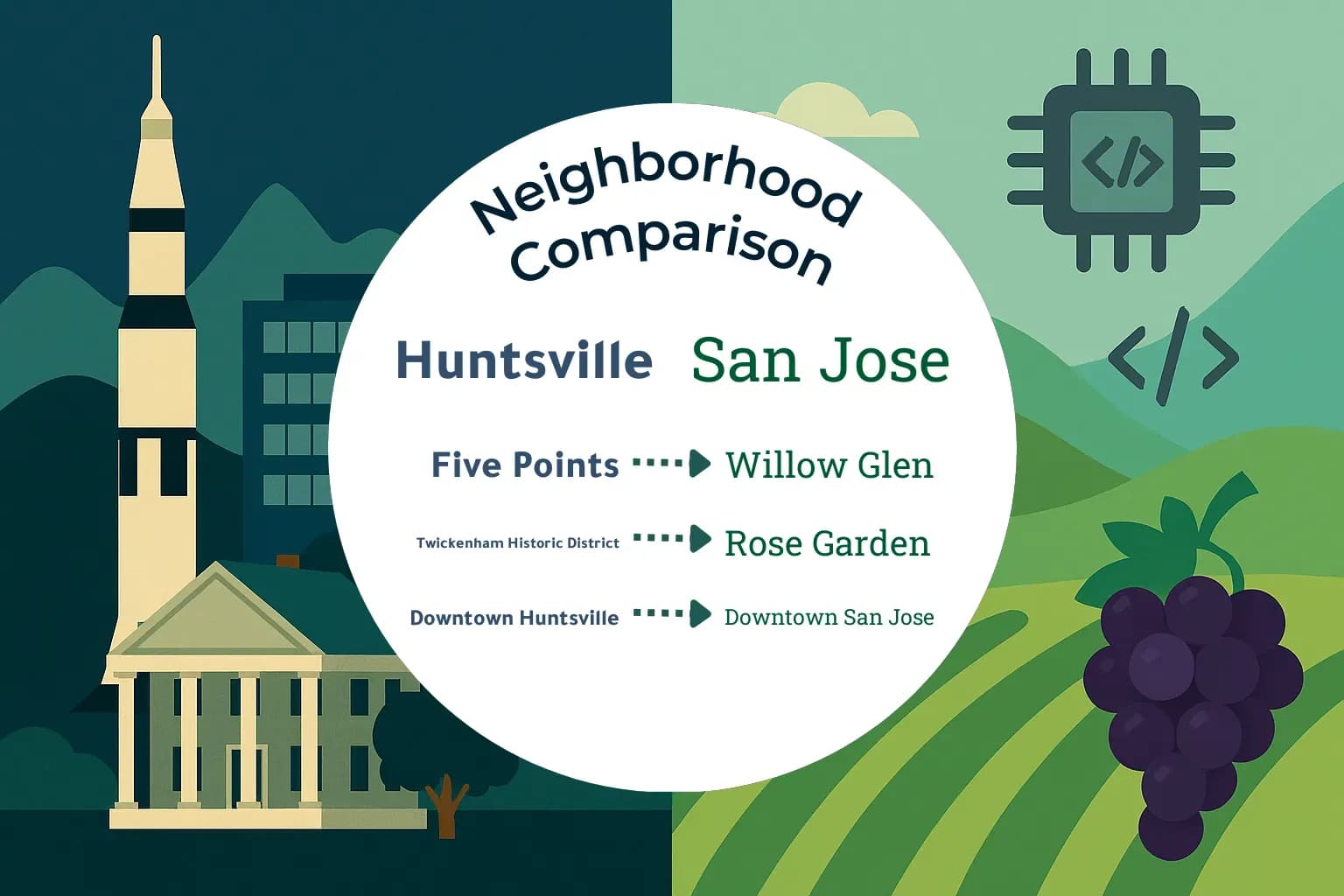 Huntsville vs San Jose Neighborhood Comparison