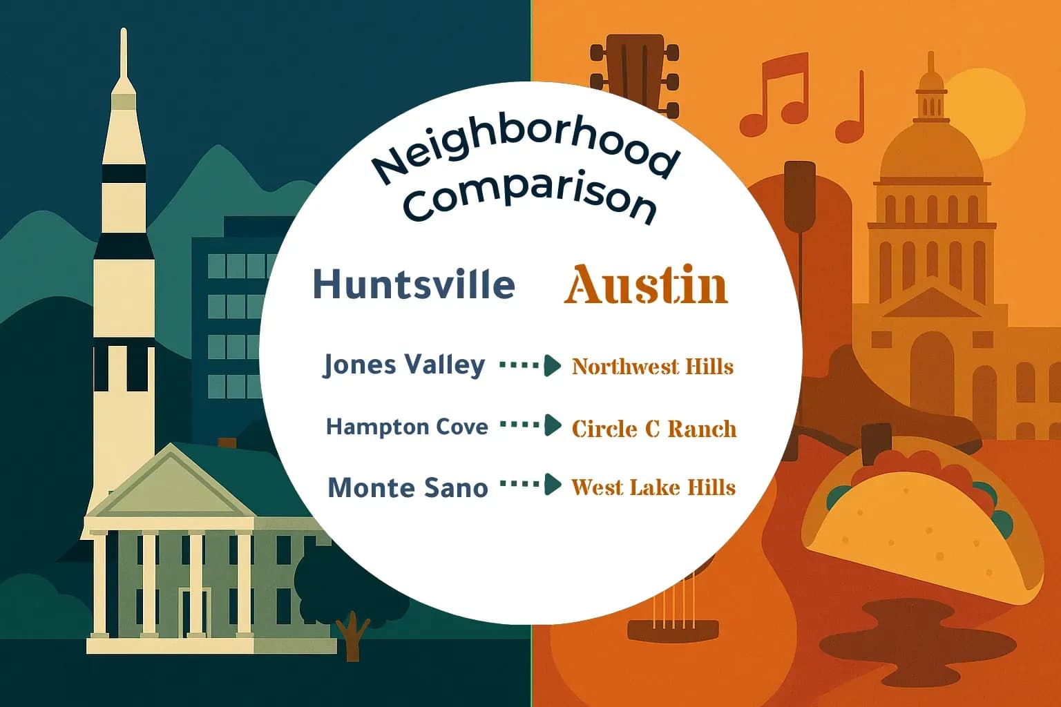Huntsville vs Austin Neighborhood Comparison