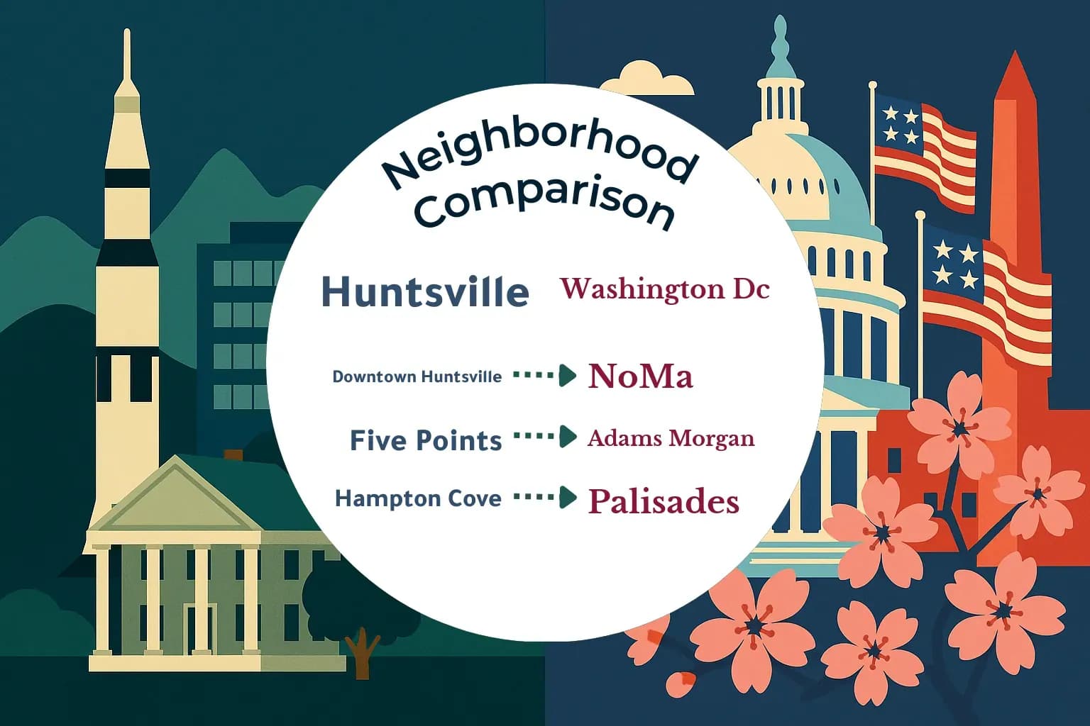 Huntsville vs Washington DC Neighborhood Comparison