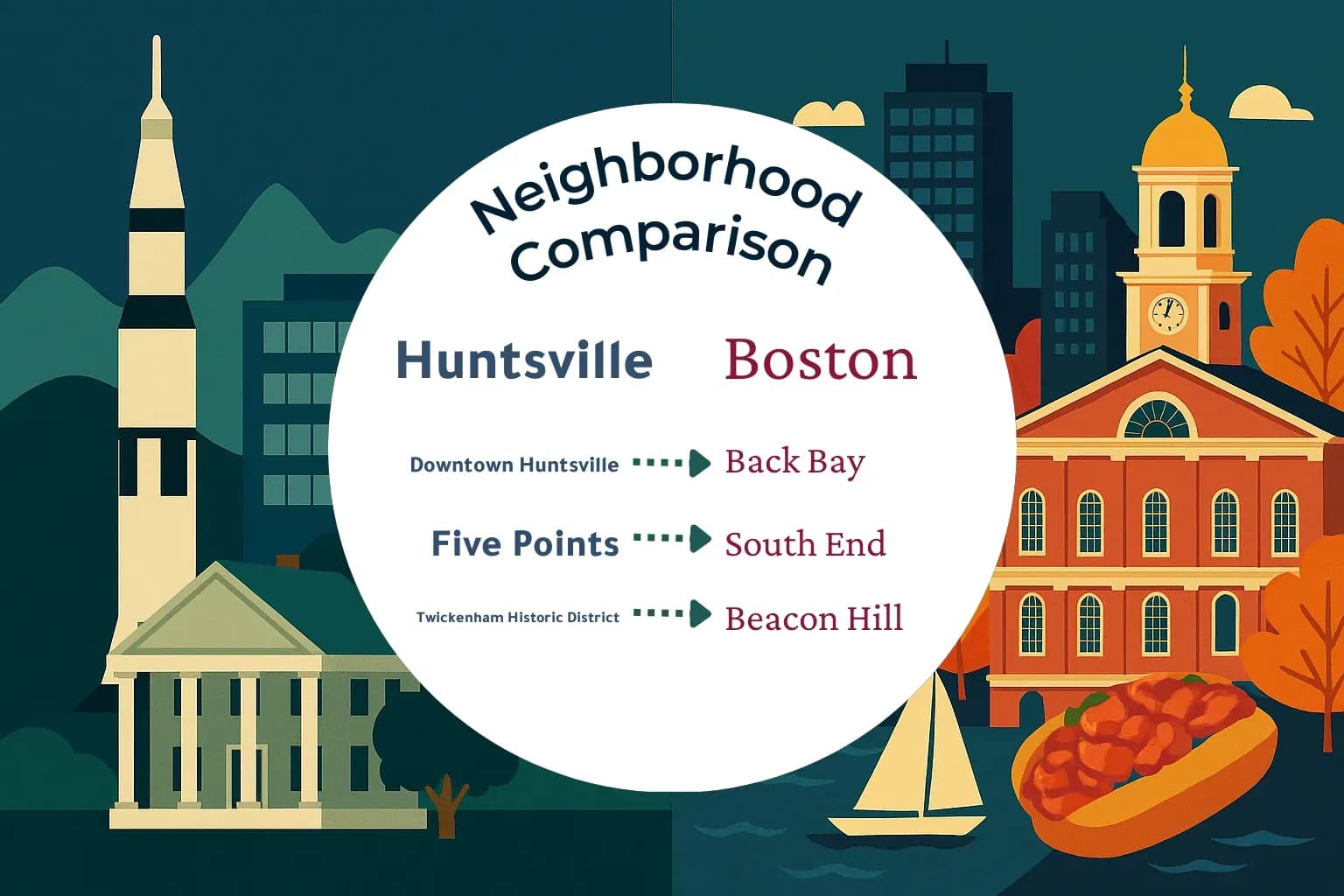 Huntsville vs Boston Neighborhood Comparison