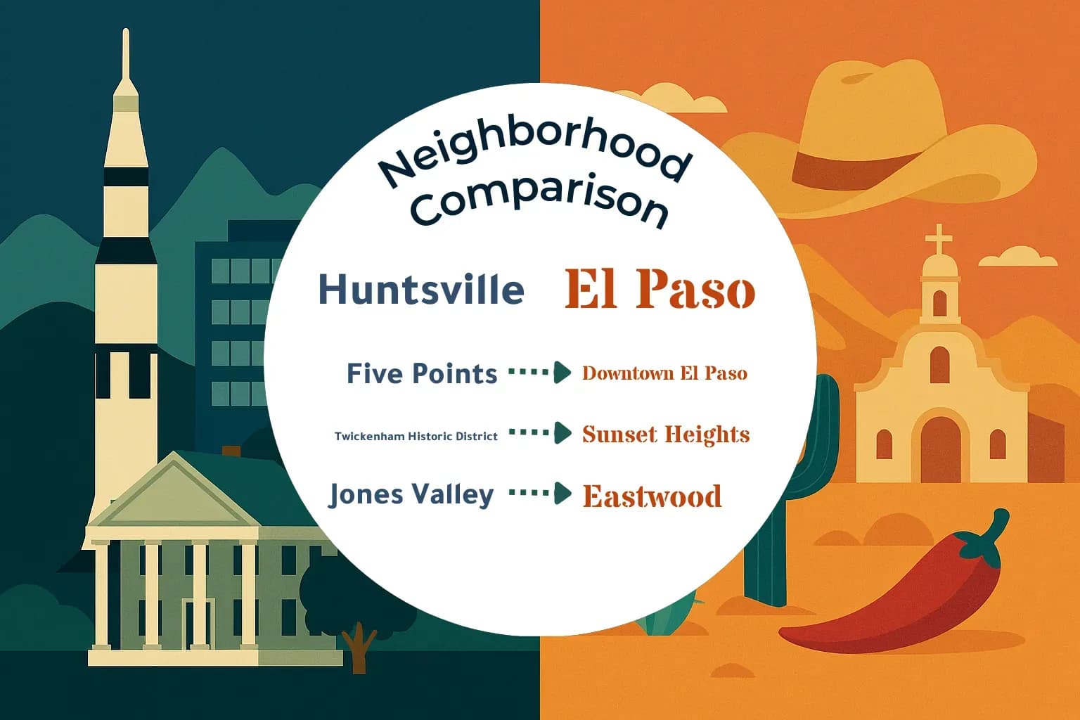 Huntsville vs El Paso Neighborhood Comparison