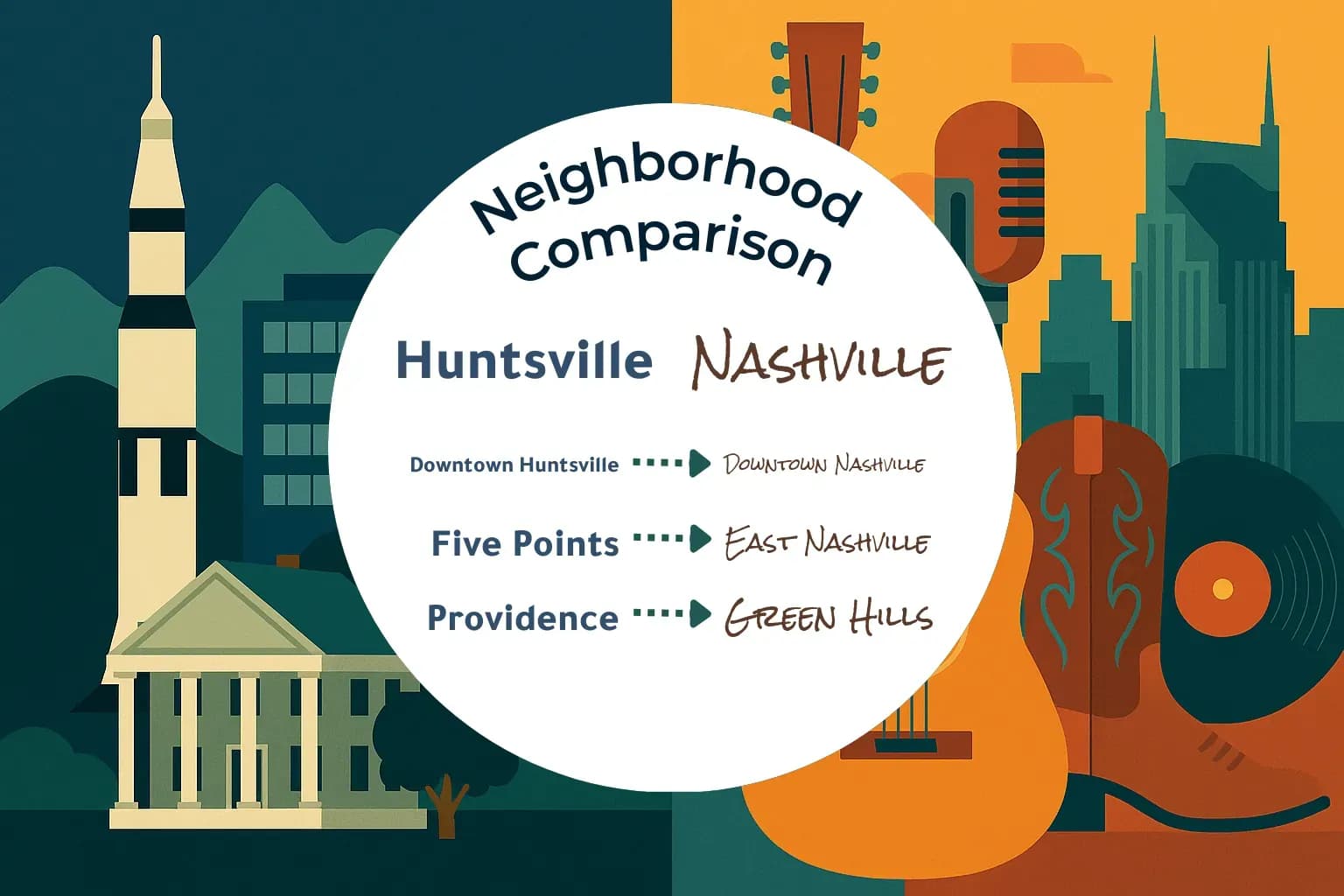 Huntsville vs Nashville Neighborhood Comparison