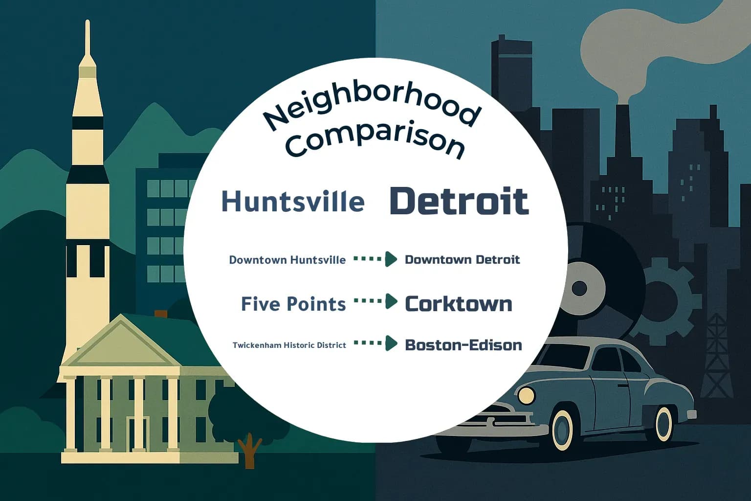 Huntsville vs Detroit Neighborhood Comparison