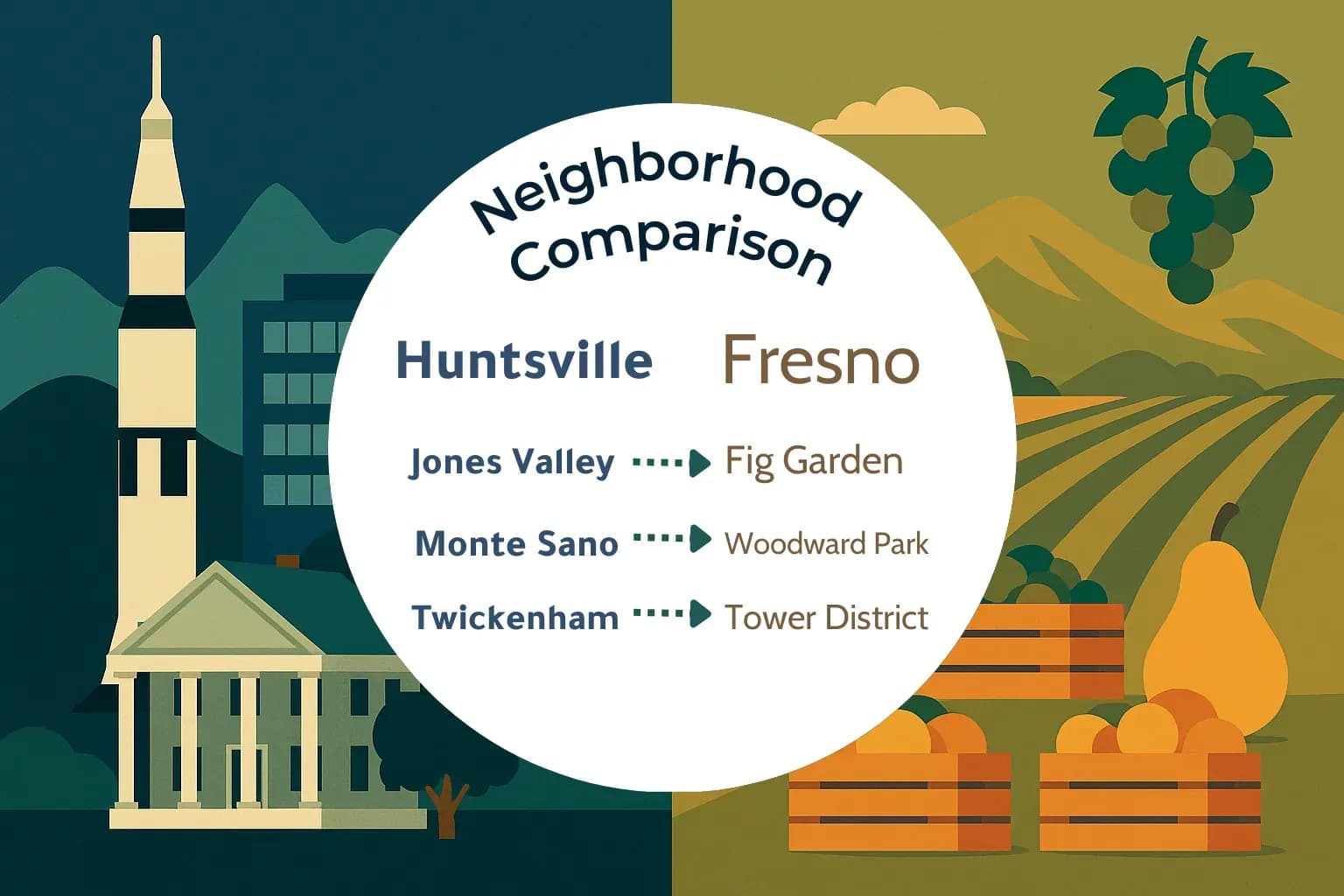 Huntsville vs Fresno Neighborhood Comparison
