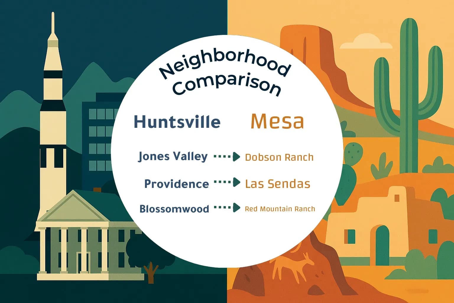 Huntsville vs Mesa Neighborhood Comparison