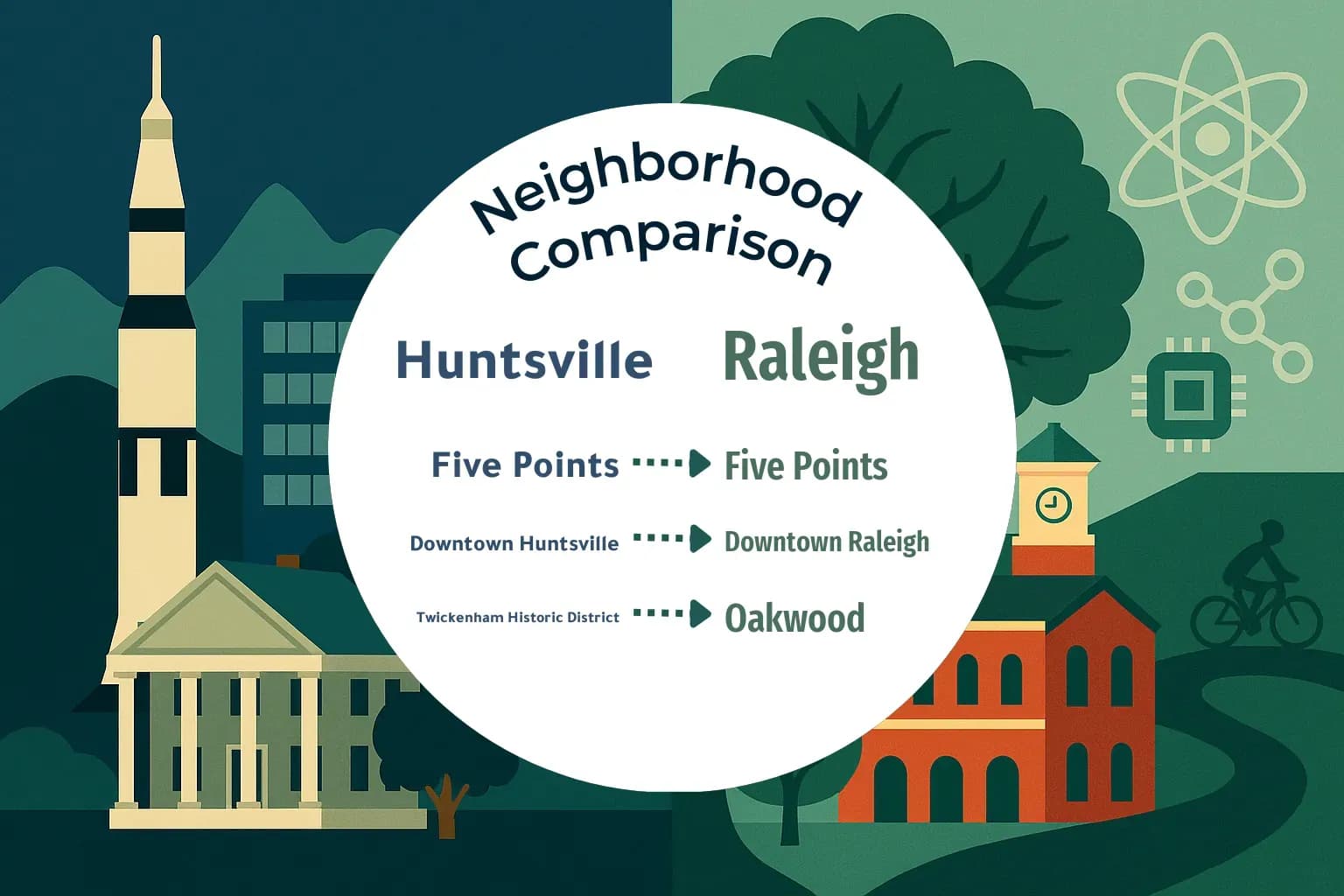 Huntsville vs Raleigh Neighborhood Comparison