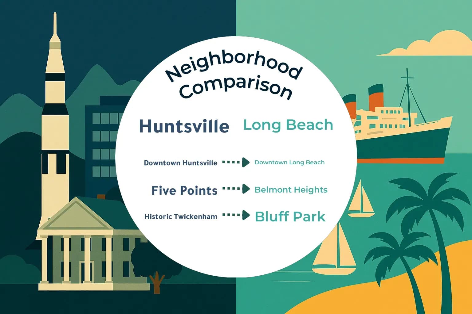 Huntsville vs Long Beach Neighborhood Comparison