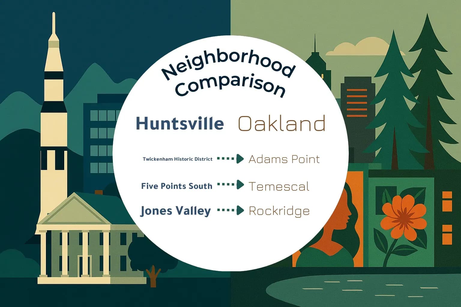 Huntsville vs Oakland Neighborhood Comparison