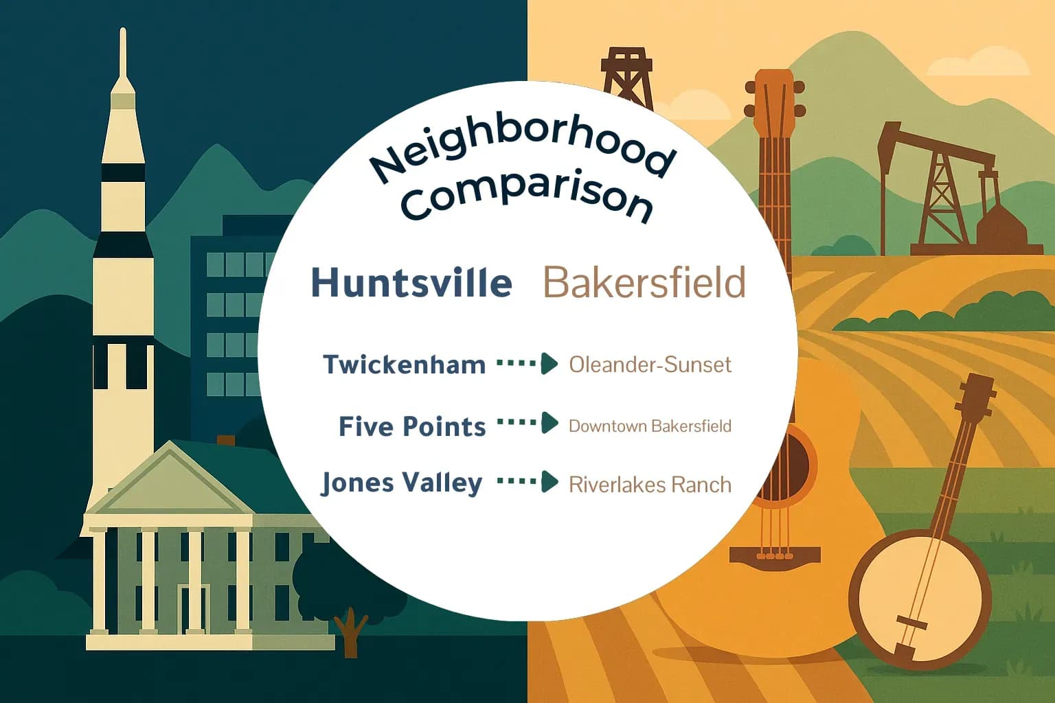 Huntsville vs Bakersfield Neighborhood Comparison