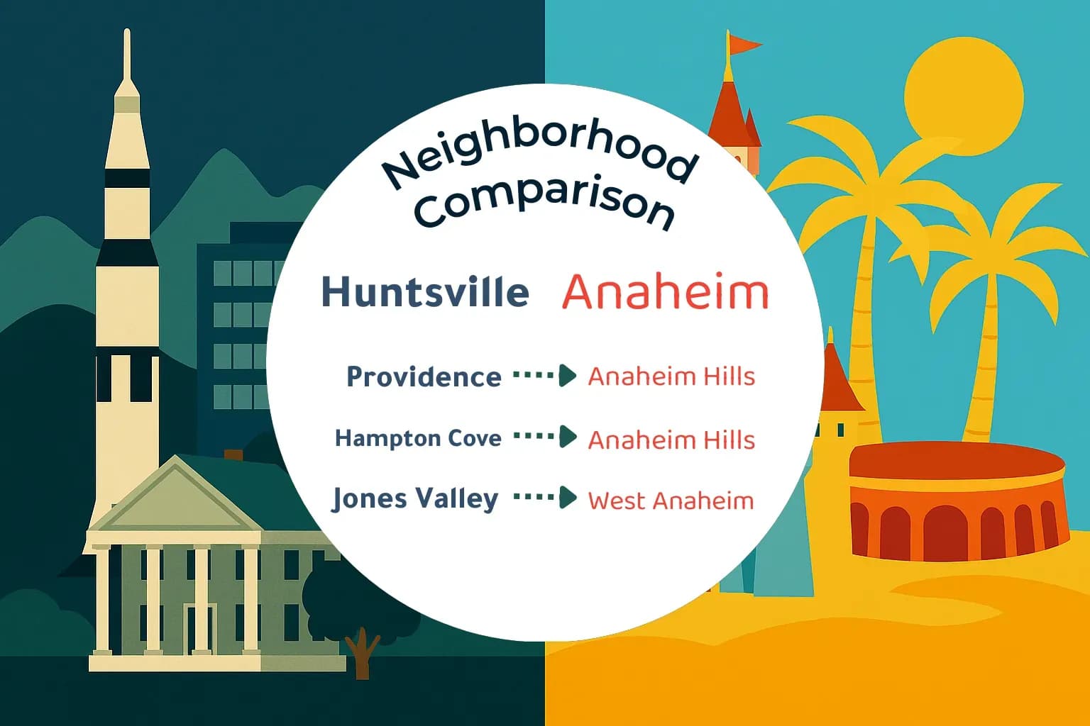 Huntsville vs Anaheim Neighborhood Comparison