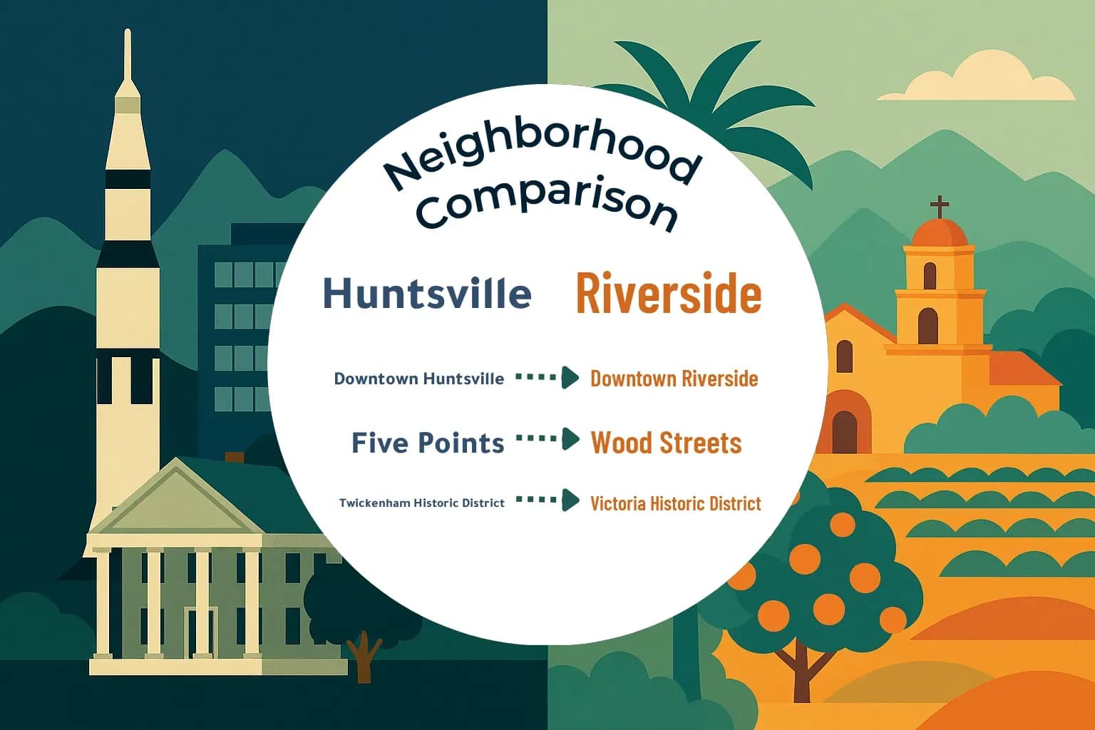 Huntsville vs Riverside Neighborhood Comparison