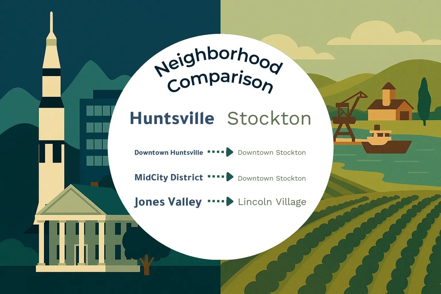 Huntsville vs Stockton Neighborhood Comparison