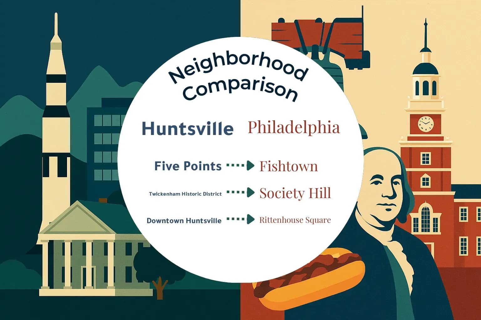 Huntsville vs Philadelphia Neighborhood Comparison
