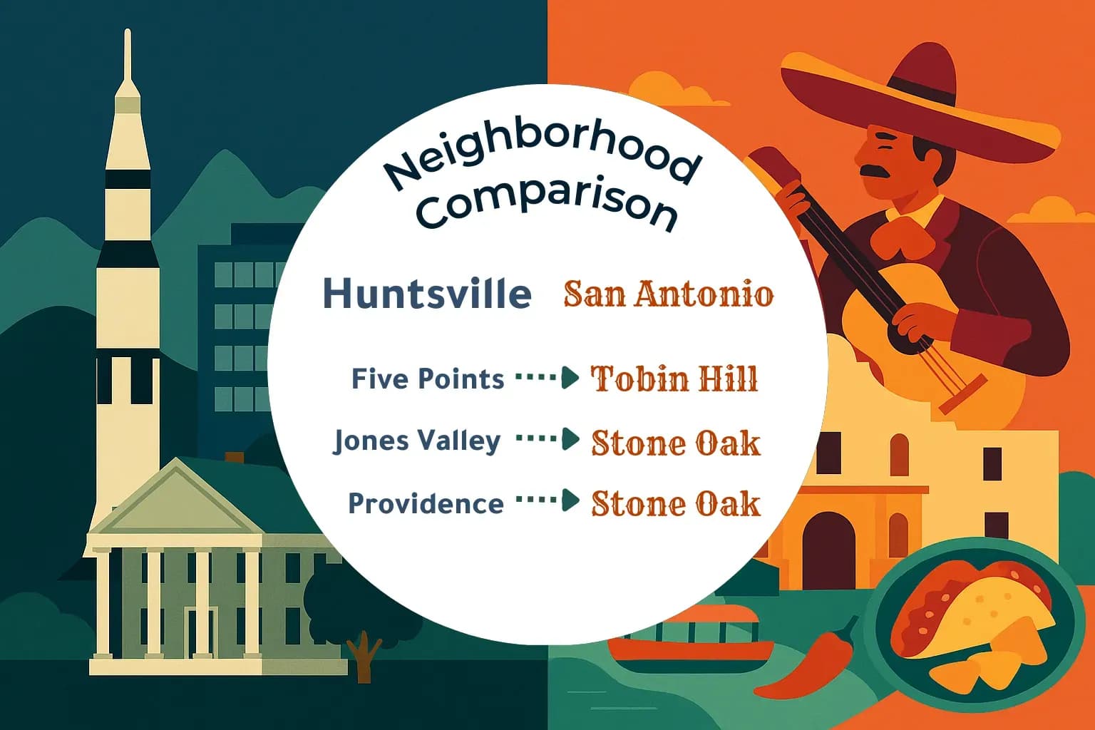Huntsville vs San Antonio Neighborhood Comparison
