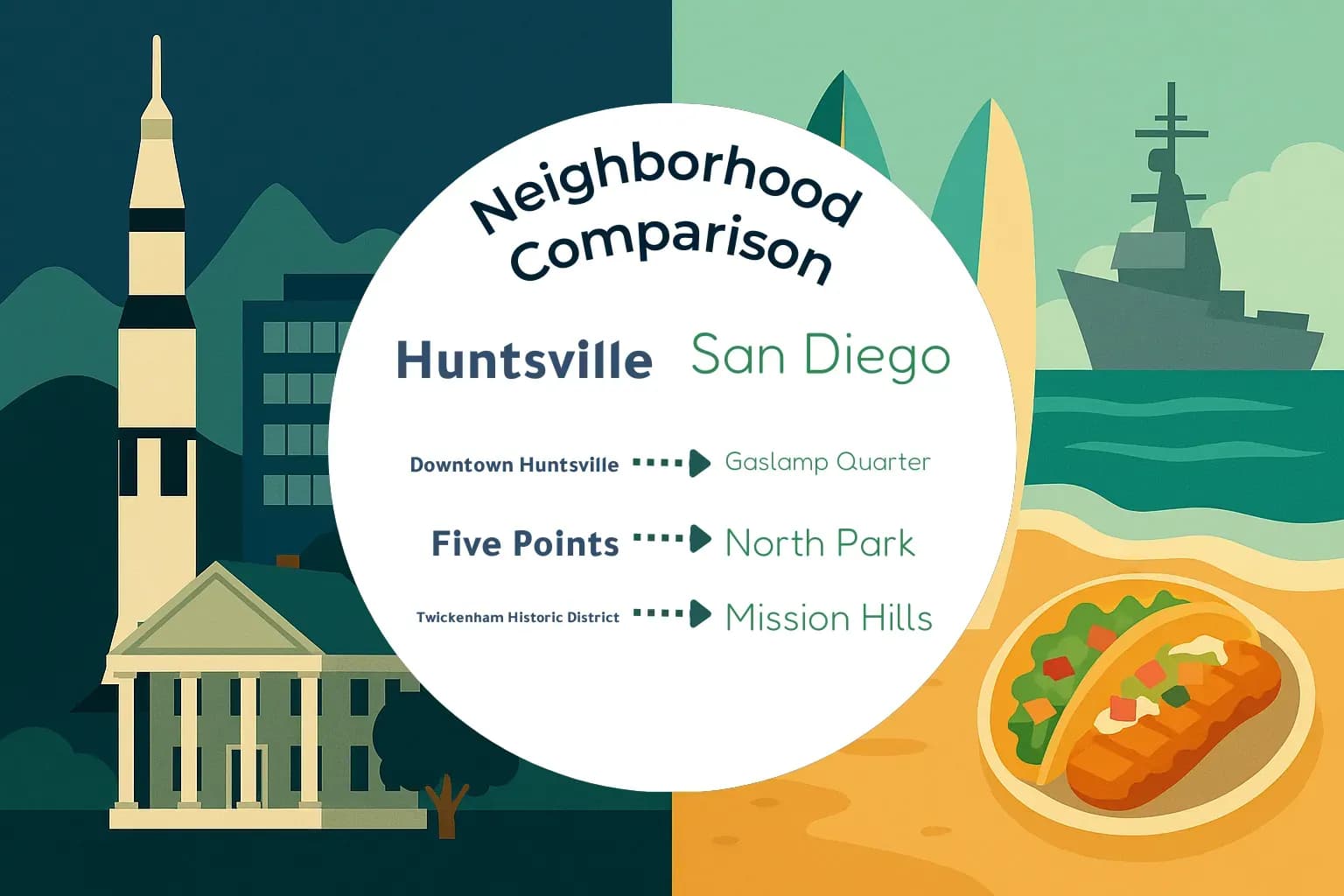 Huntsville vs San Diego Neighborhood Comparison