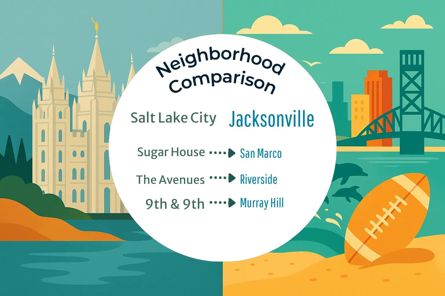 Salt Lake City vs Jacksonville Neighborhood Comparison