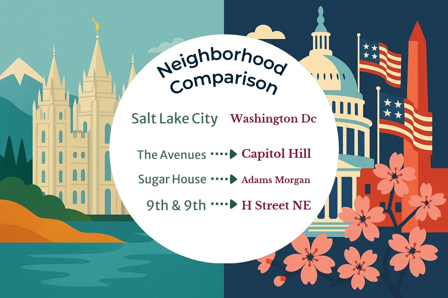 Salt Lake City vs Washington DC Neighborhood Comparison