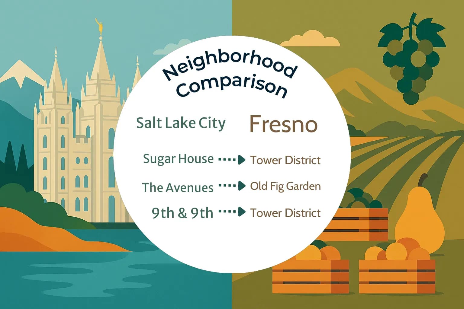 Salt Lake City vs Fresno Neighborhood Comparison