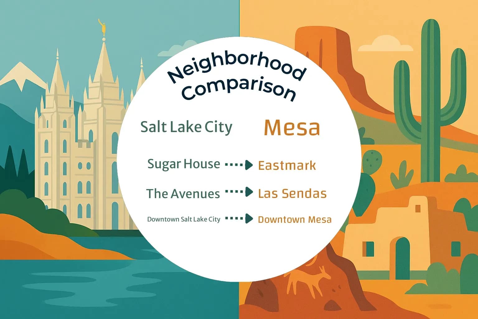 Salt Lake City vs Mesa Neighborhood Comparison