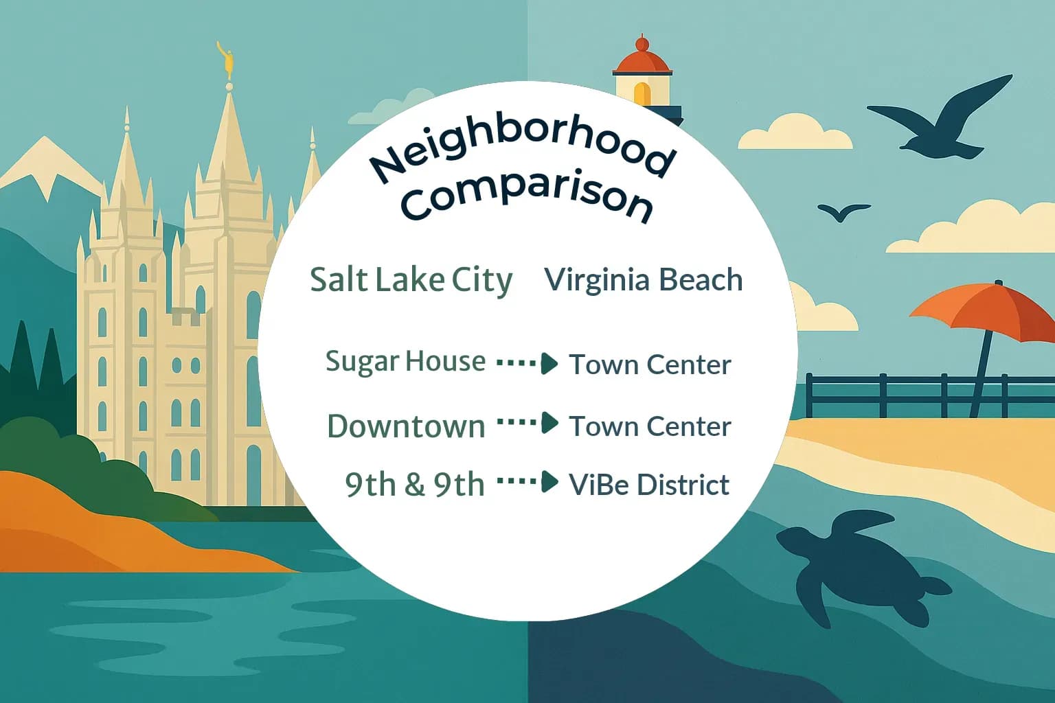 Salt Lake City vs Virginia Beach Neighborhood Comparison