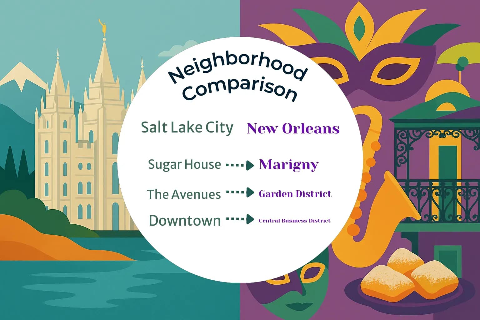 Salt Lake City vs New Orleans Neighborhood Comparison