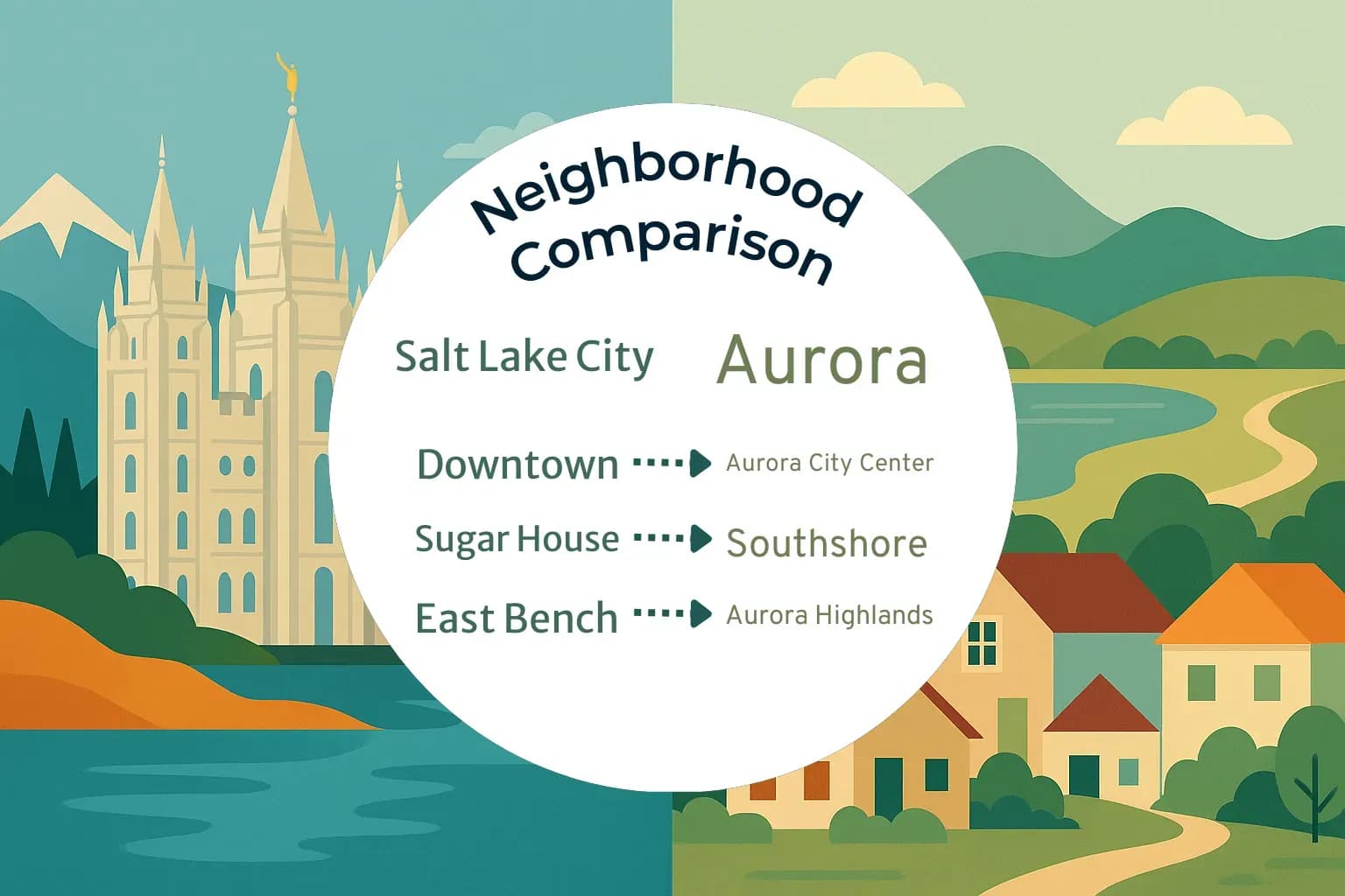 Salt Lake City vs Aurora Neighborhood Comparison