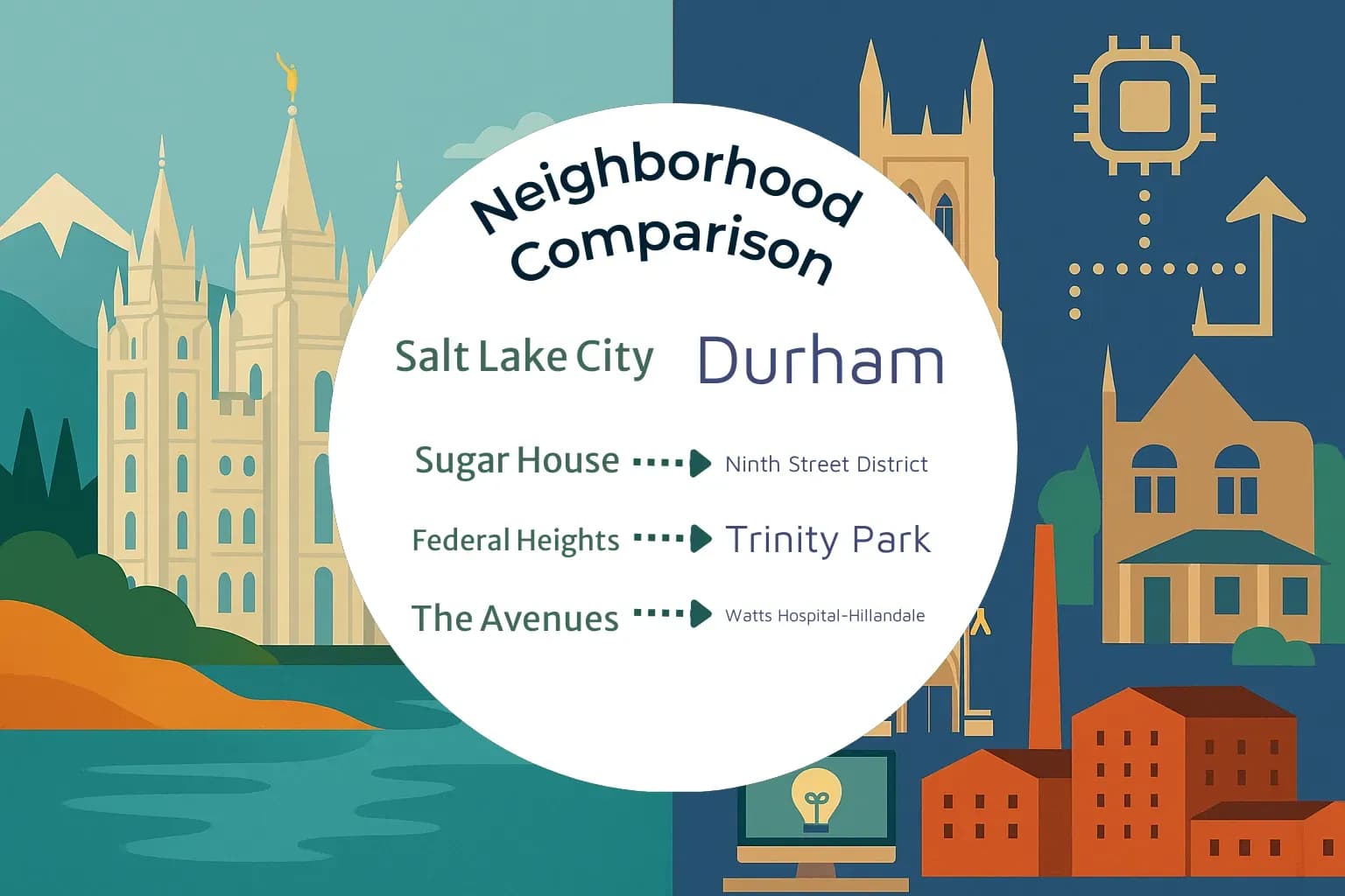 Salt Lake City vs Durham Neighborhood Comparison