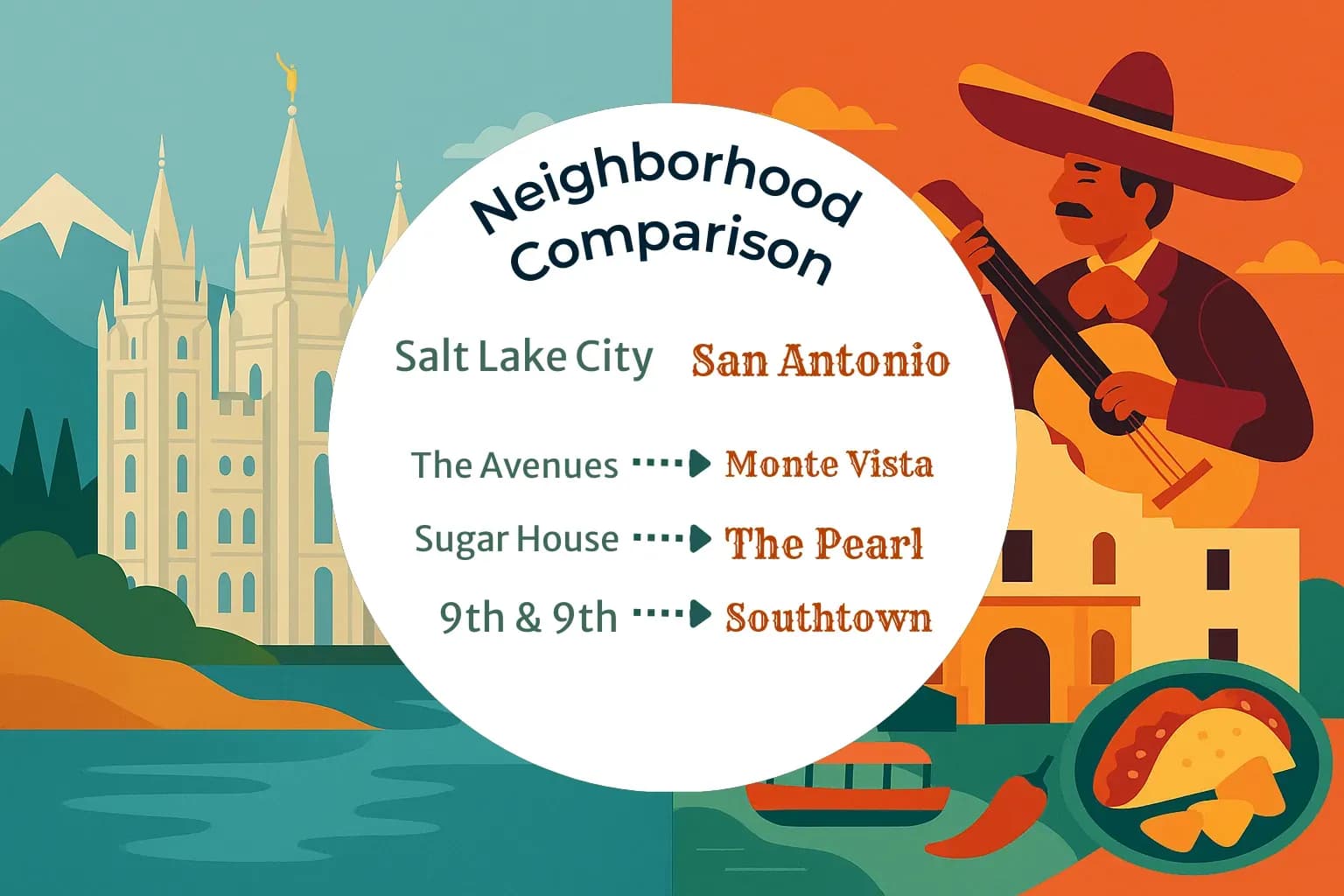 Salt Lake City vs San Antonio Neighborhood Comparison