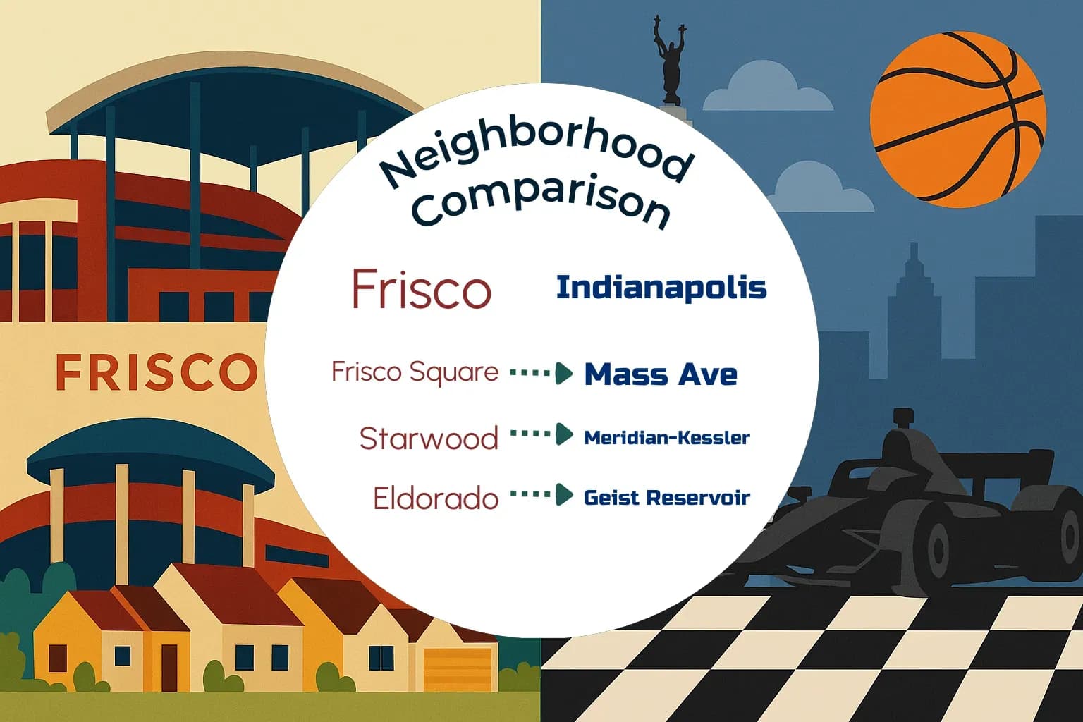 Frisco vs Indianapolis Neighborhood Comparison