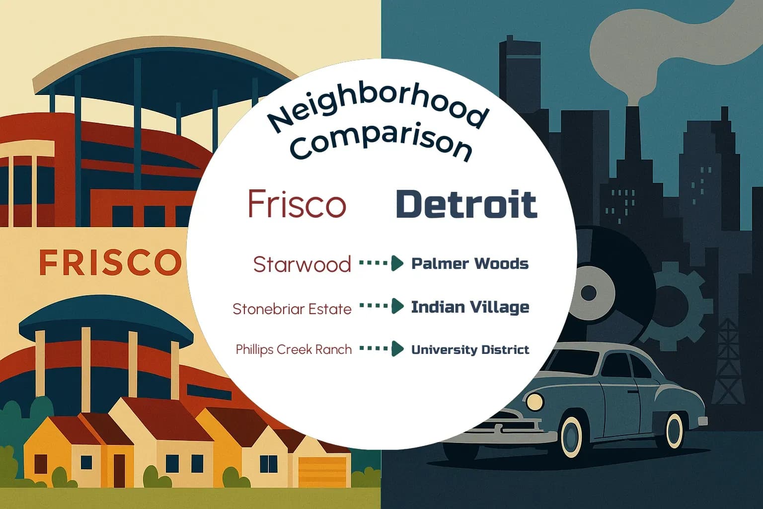 Frisco vs Detroit Neighborhood Comparison