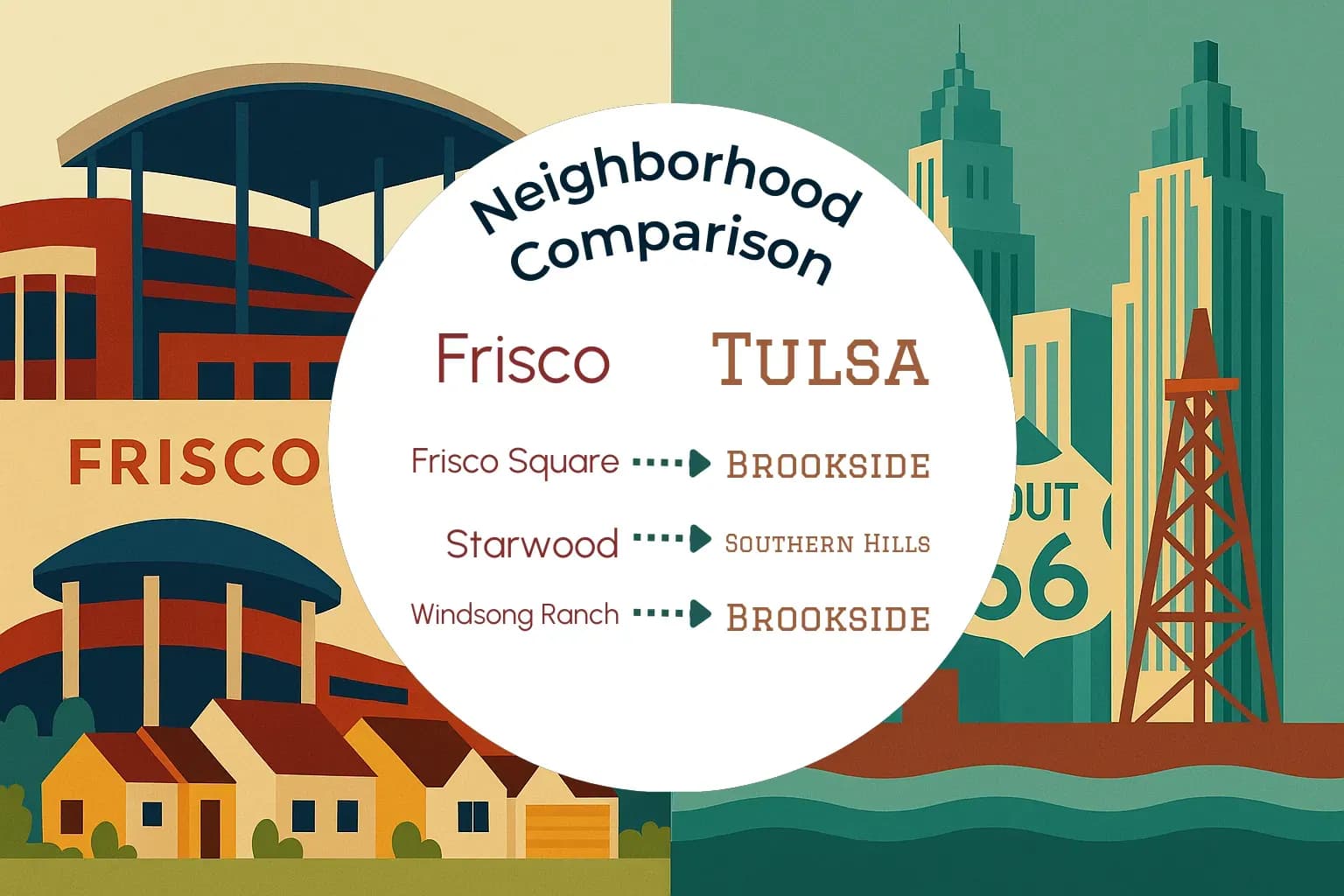 Frisco vs Tulsa Neighborhood Comparison