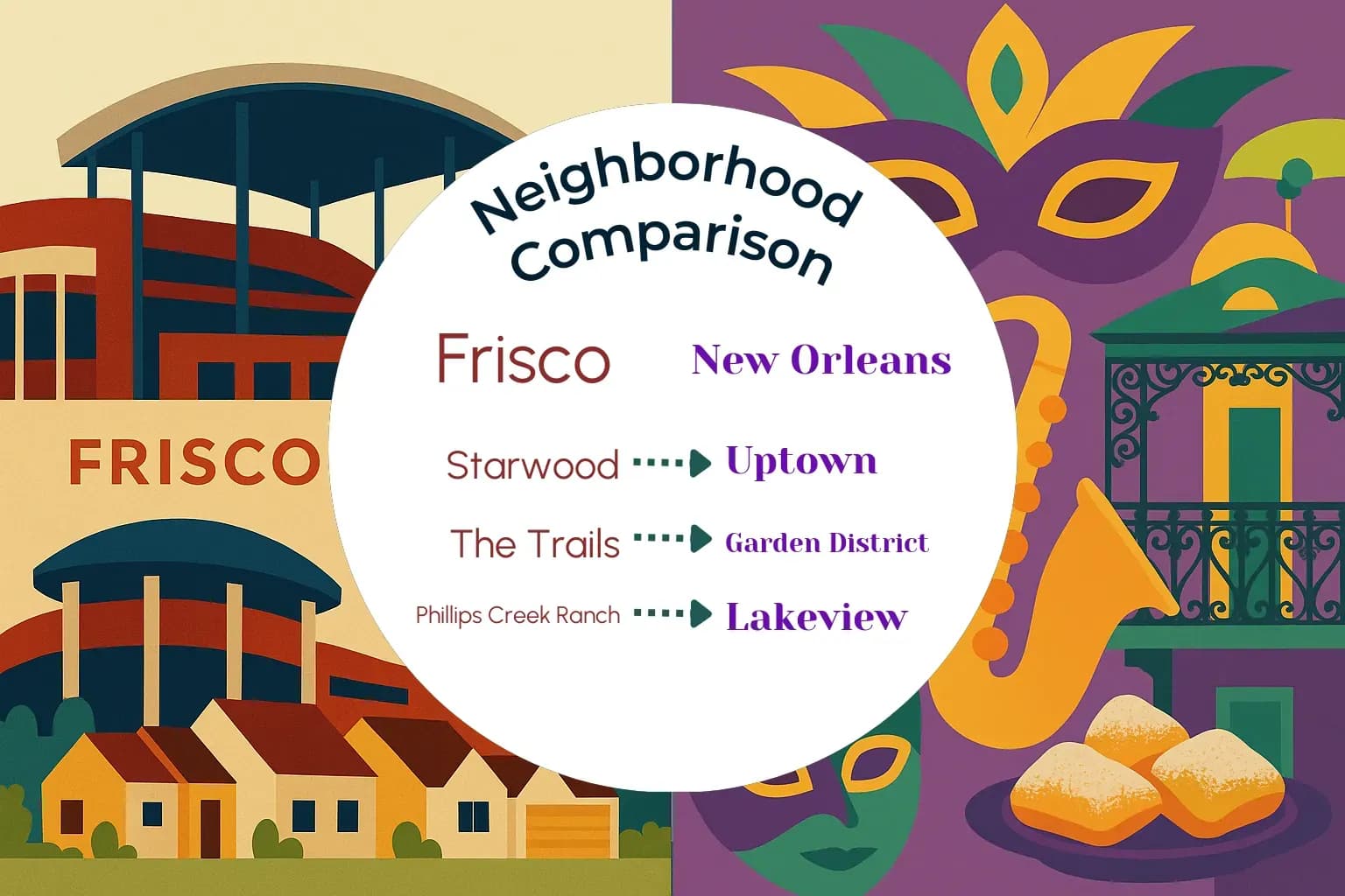 Frisco vs New Orleans Neighborhood Comparison