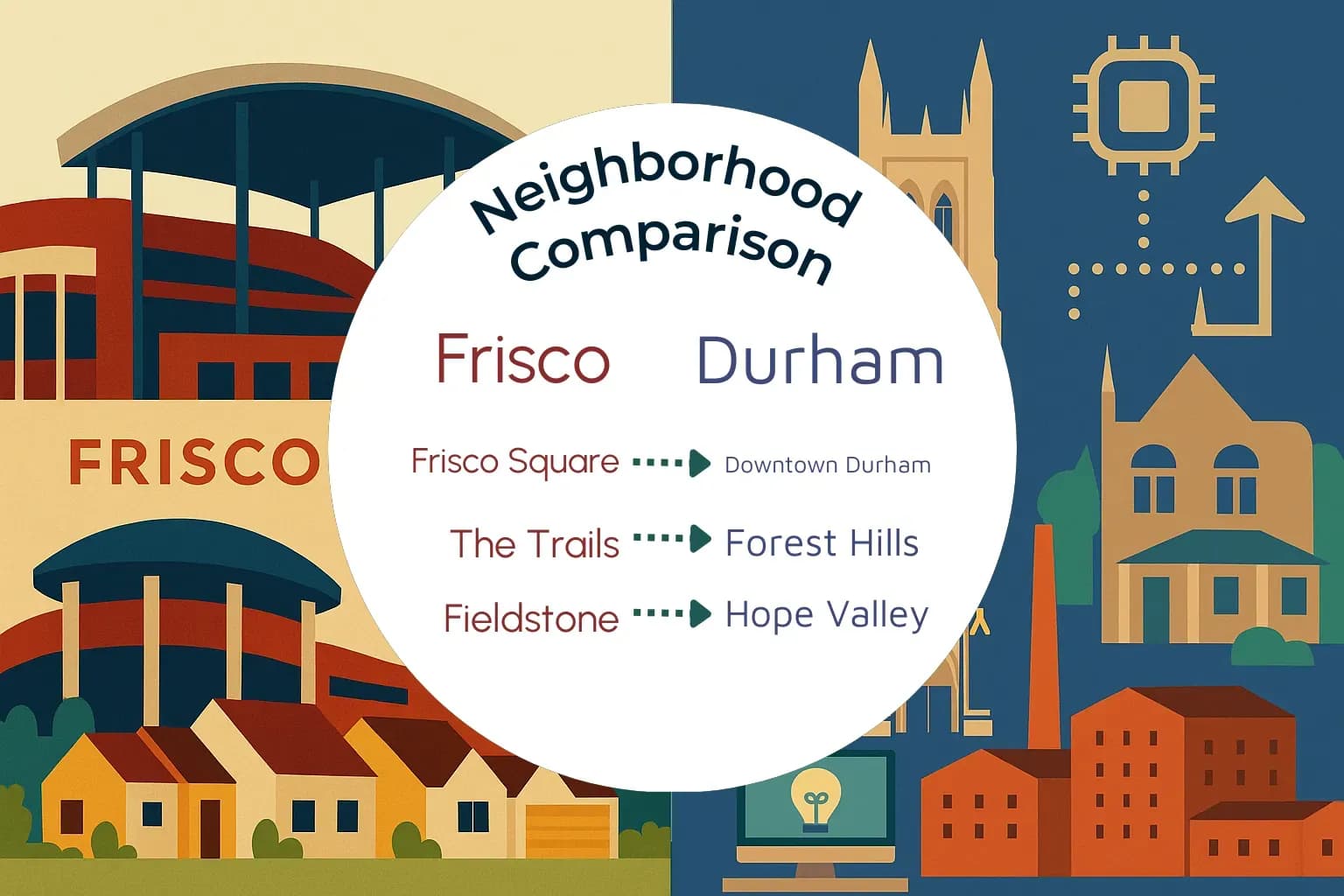 Frisco vs Durham Neighborhood Comparison