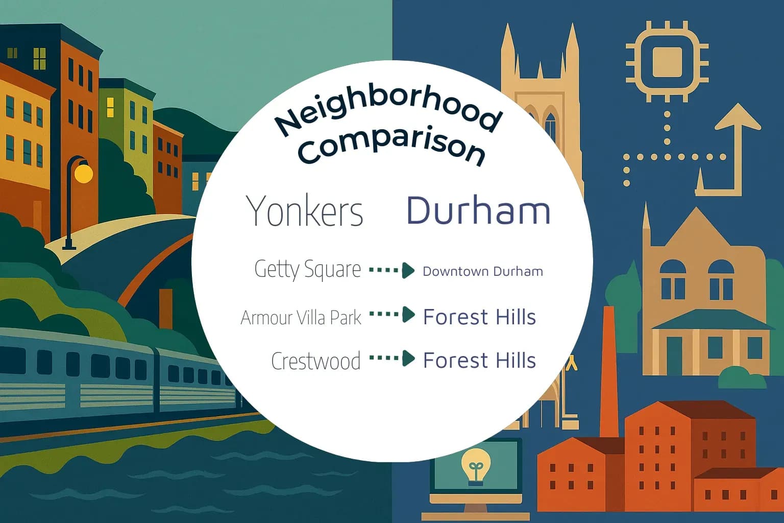 Yonkers vs Durham Neighborhood Comparison