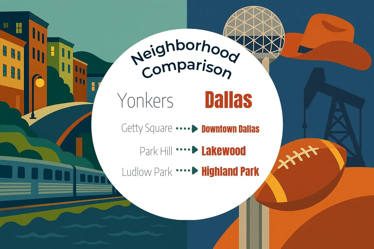 Yonkers vs Dallas Neighborhood Comparison