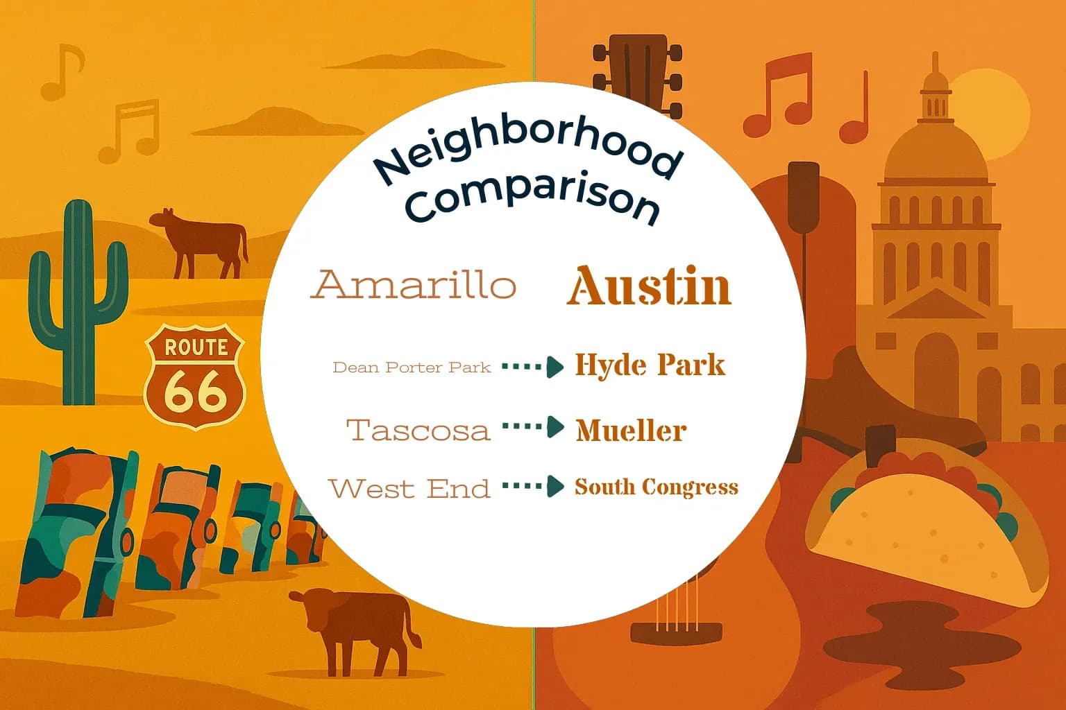 Amarillo vs Austin Neighborhood Comparison