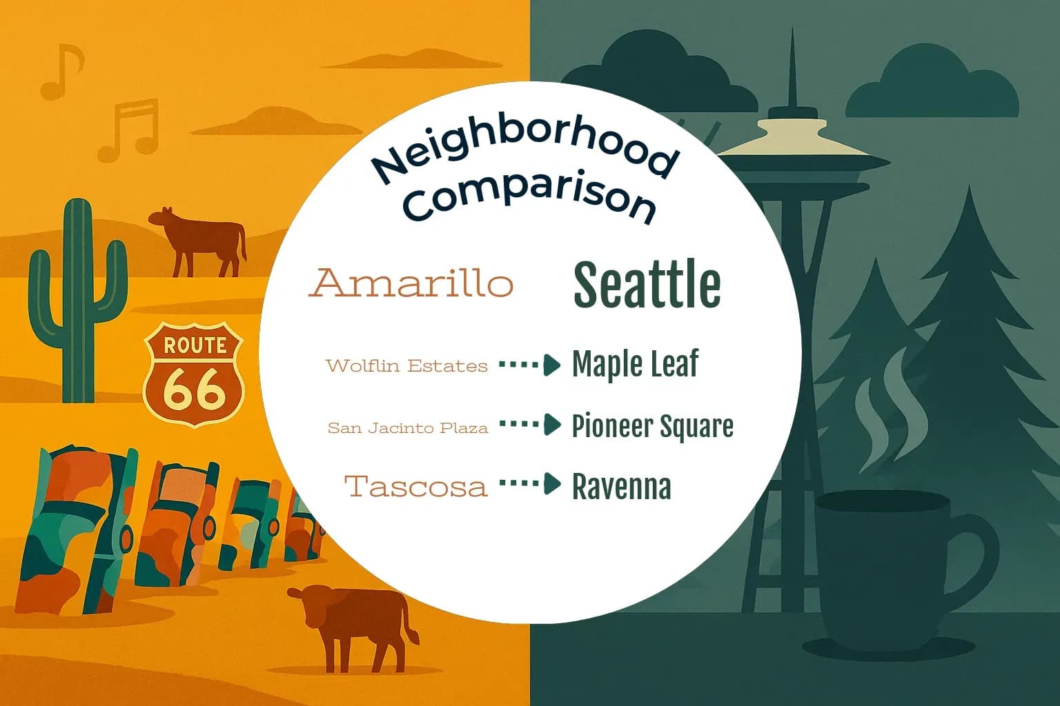 Amarillo vs Seattle Neighborhood Comparison