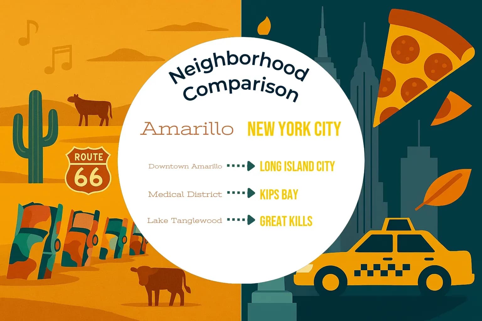 Amarillo vs New York City Neighborhood Comparison