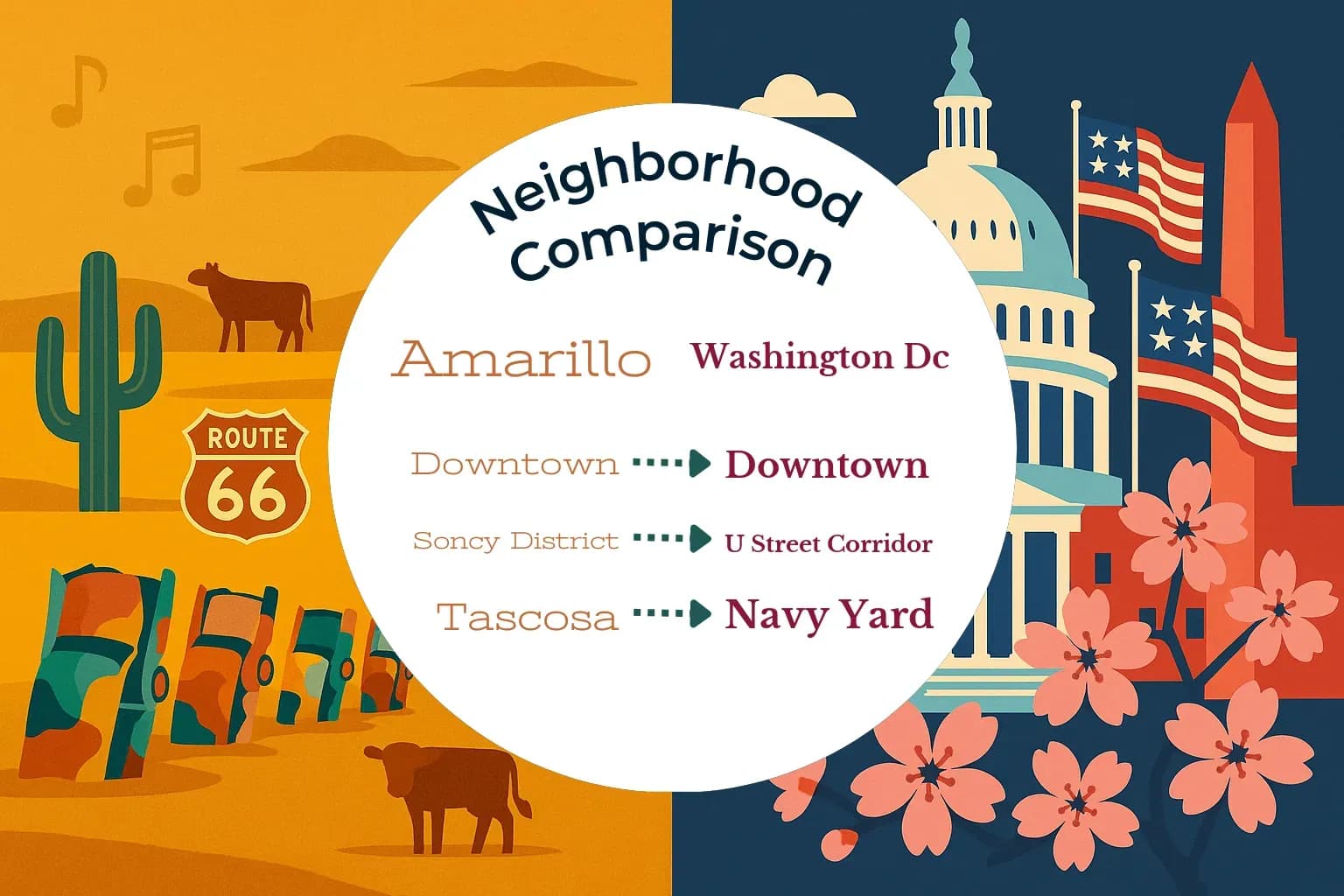 Amarillo vs Washington DC Neighborhood Comparison