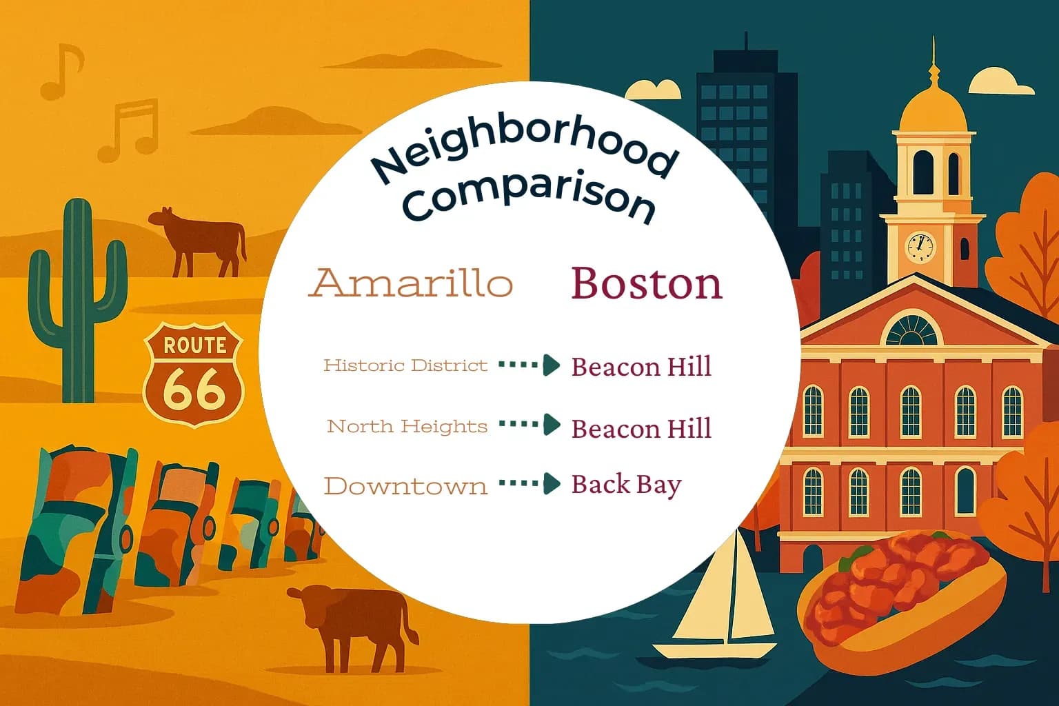 Amarillo vs Boston Neighborhood Comparison