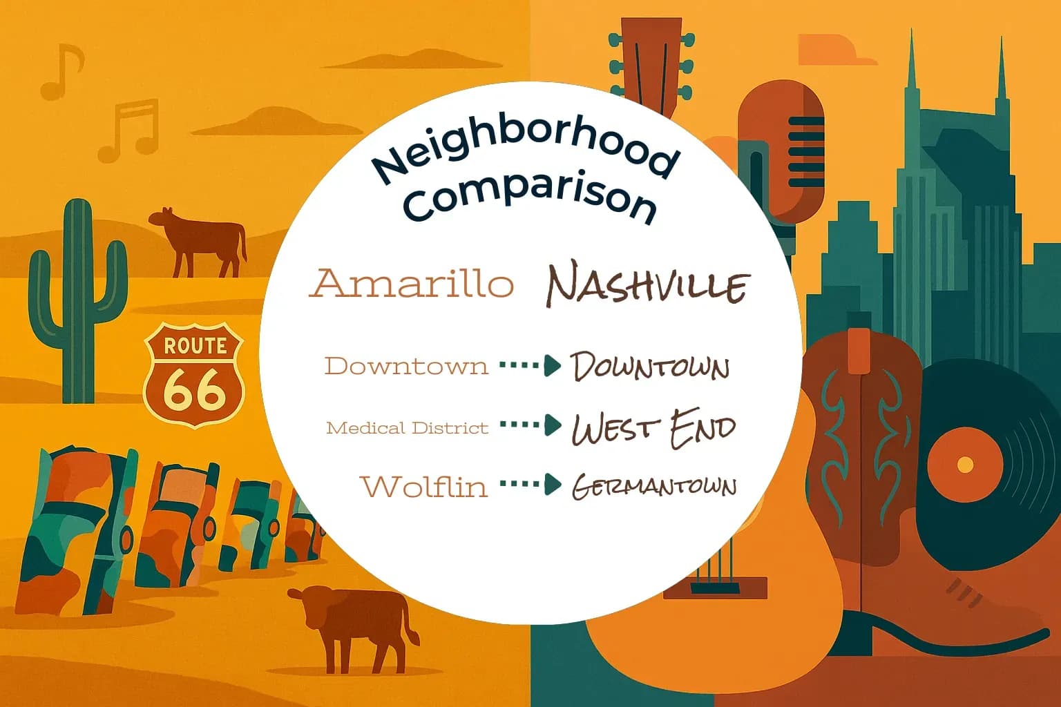 Amarillo vs Nashville Neighborhood Comparison
