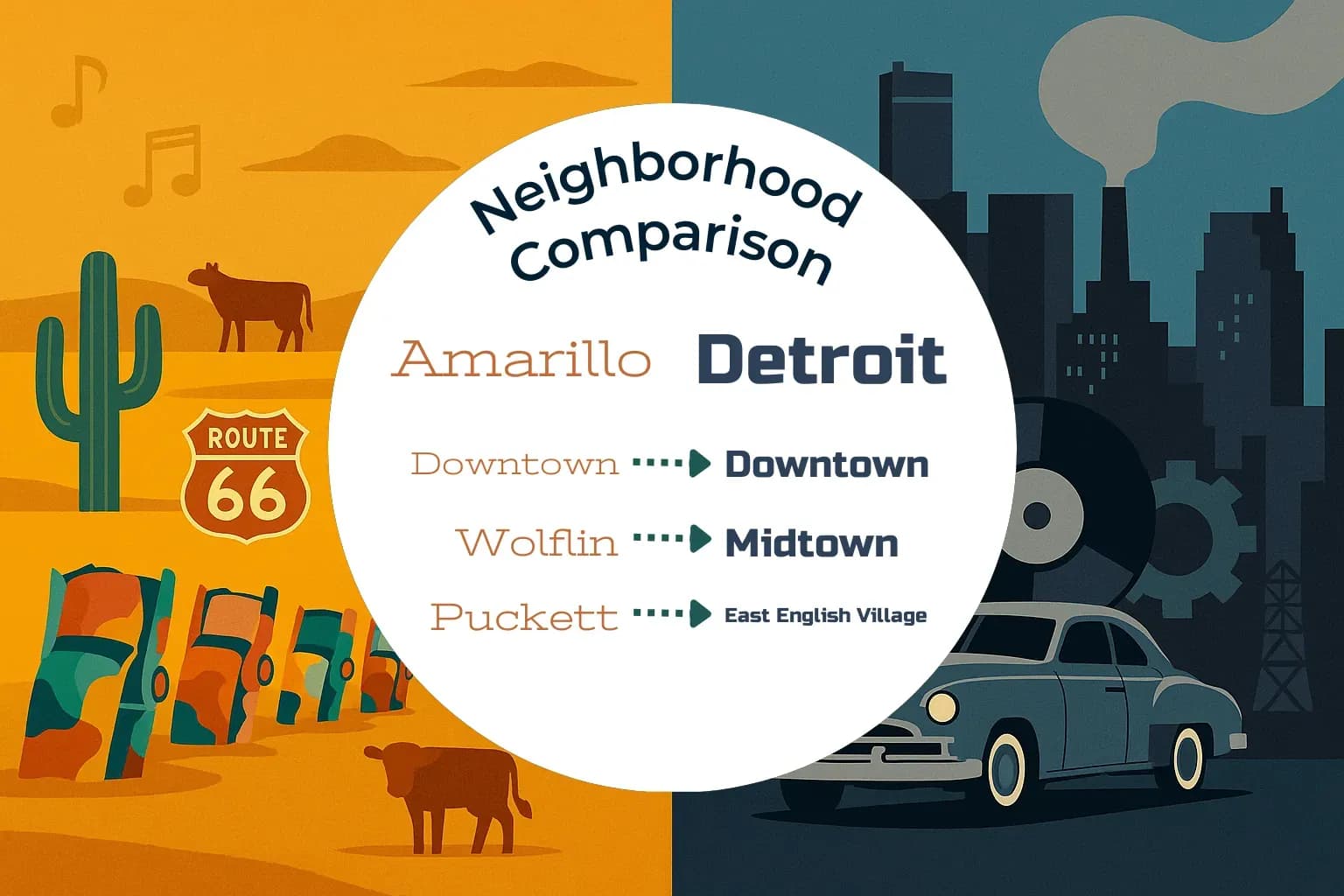 Amarillo vs Detroit Neighborhood Comparison