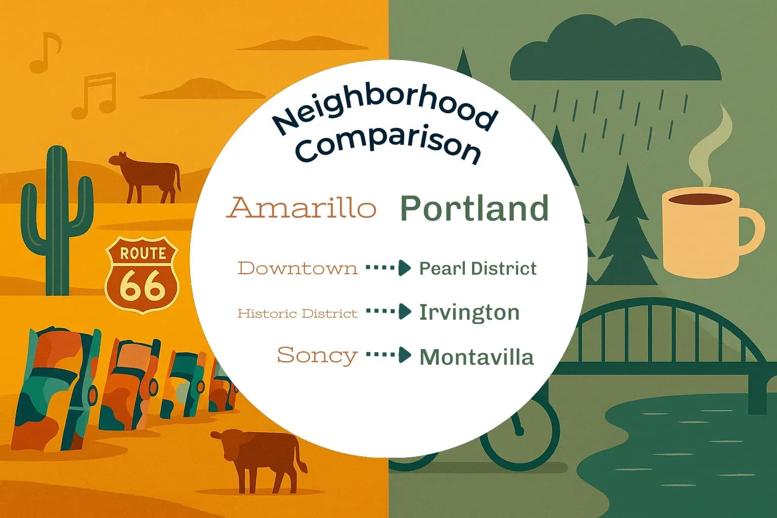 Amarillo vs Portland Neighborhood Comparison
