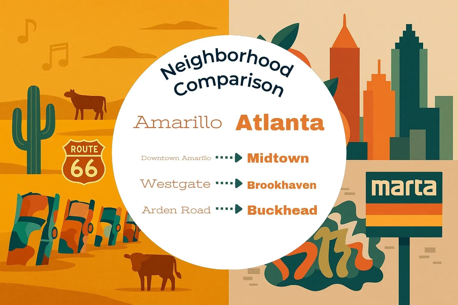 Amarillo vs Atlanta Neighborhood Comparison