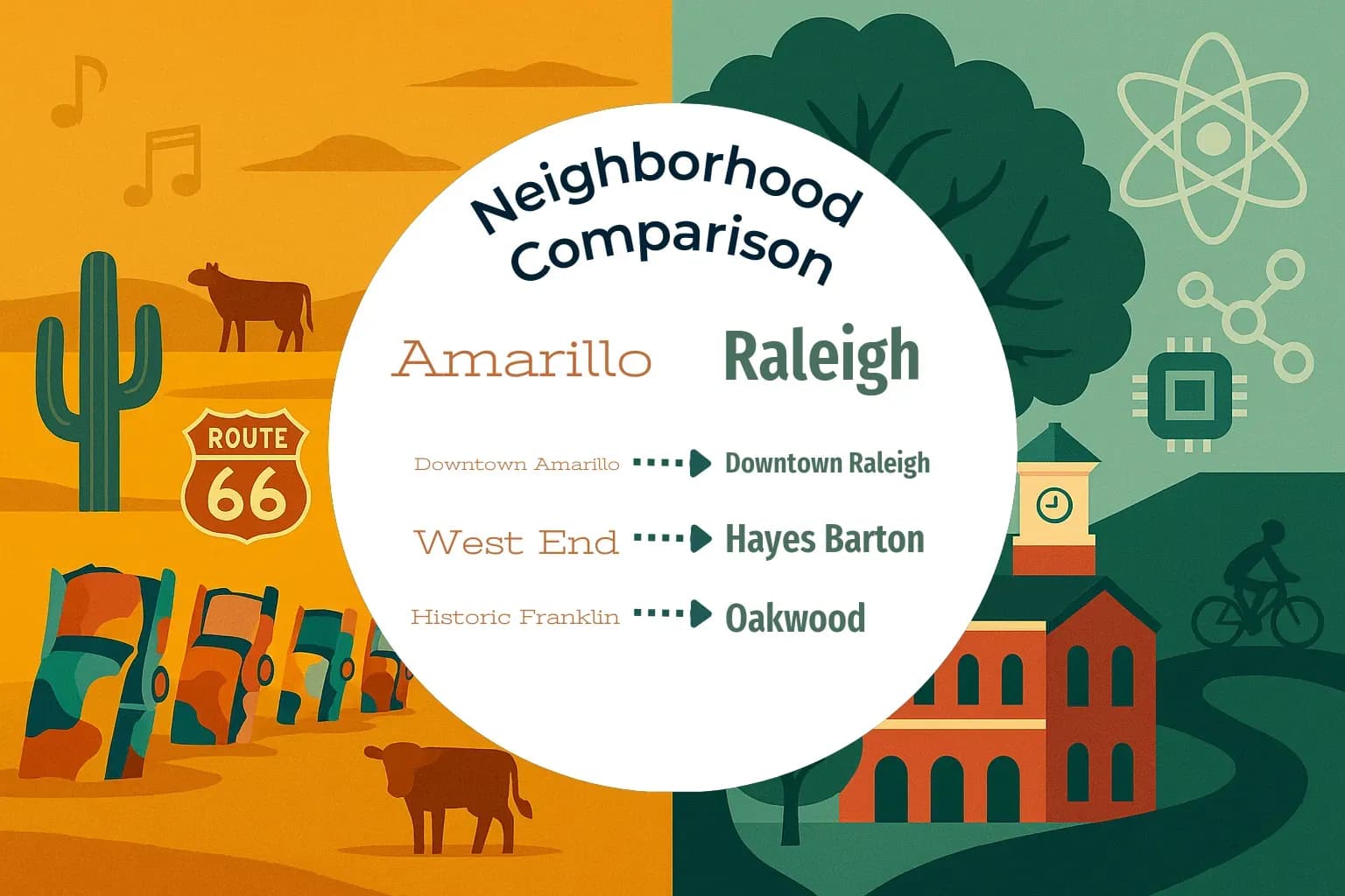 Amarillo vs Raleigh Neighborhood Comparison