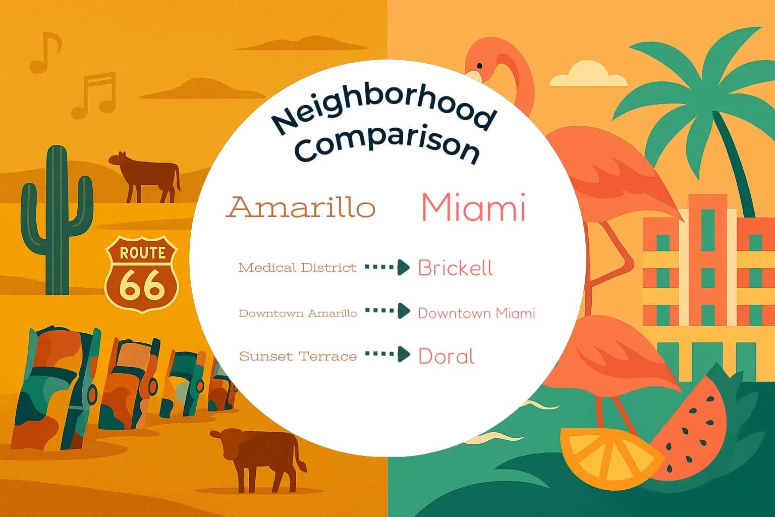 Amarillo vs Miami Neighborhood Comparison