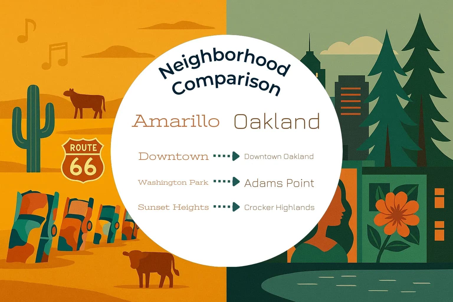Amarillo vs Oakland Neighborhood Comparison