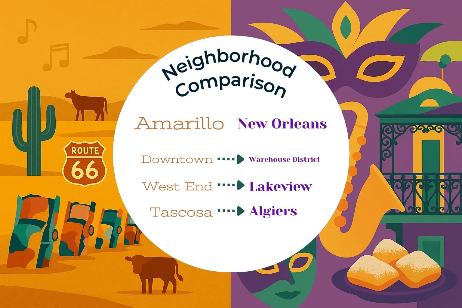 Amarillo vs New Orleans Neighborhood Comparison